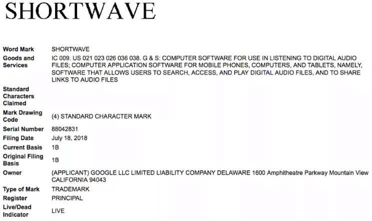 Shortwave Google 